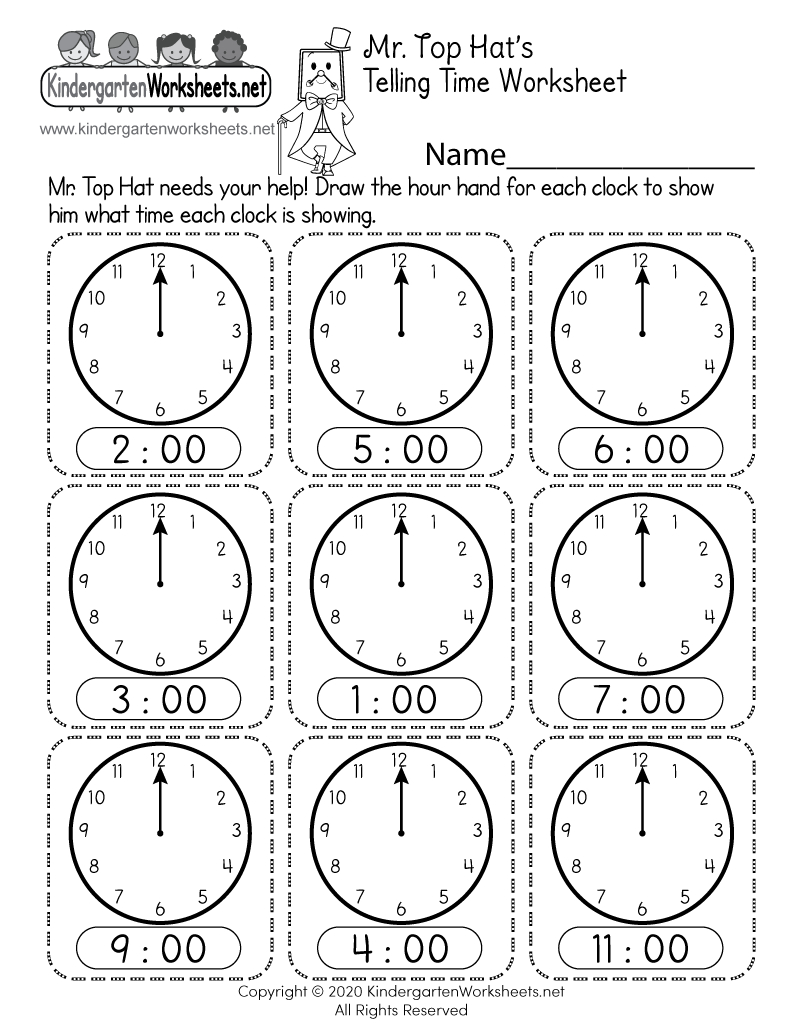 Free Free Kindergarten Time Worksheet, Download Free Free in Free Printable Time Worksheets For Kindergarten