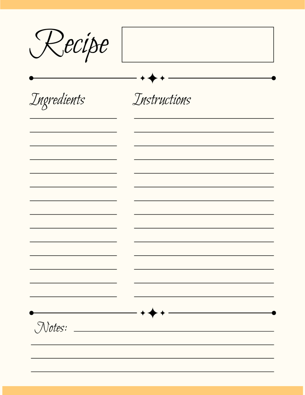Free Full Page Recipe Template To Edit Online within Free Printable Recipe Page Template
