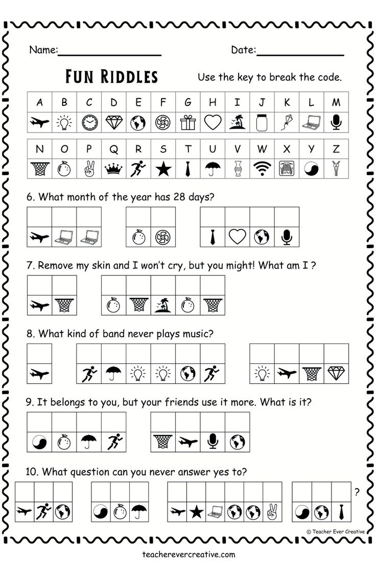 Free Fun Riddles Cryptogram For Kids - Free Printable Worksheets inside Free Printable Cryptograms Pdf