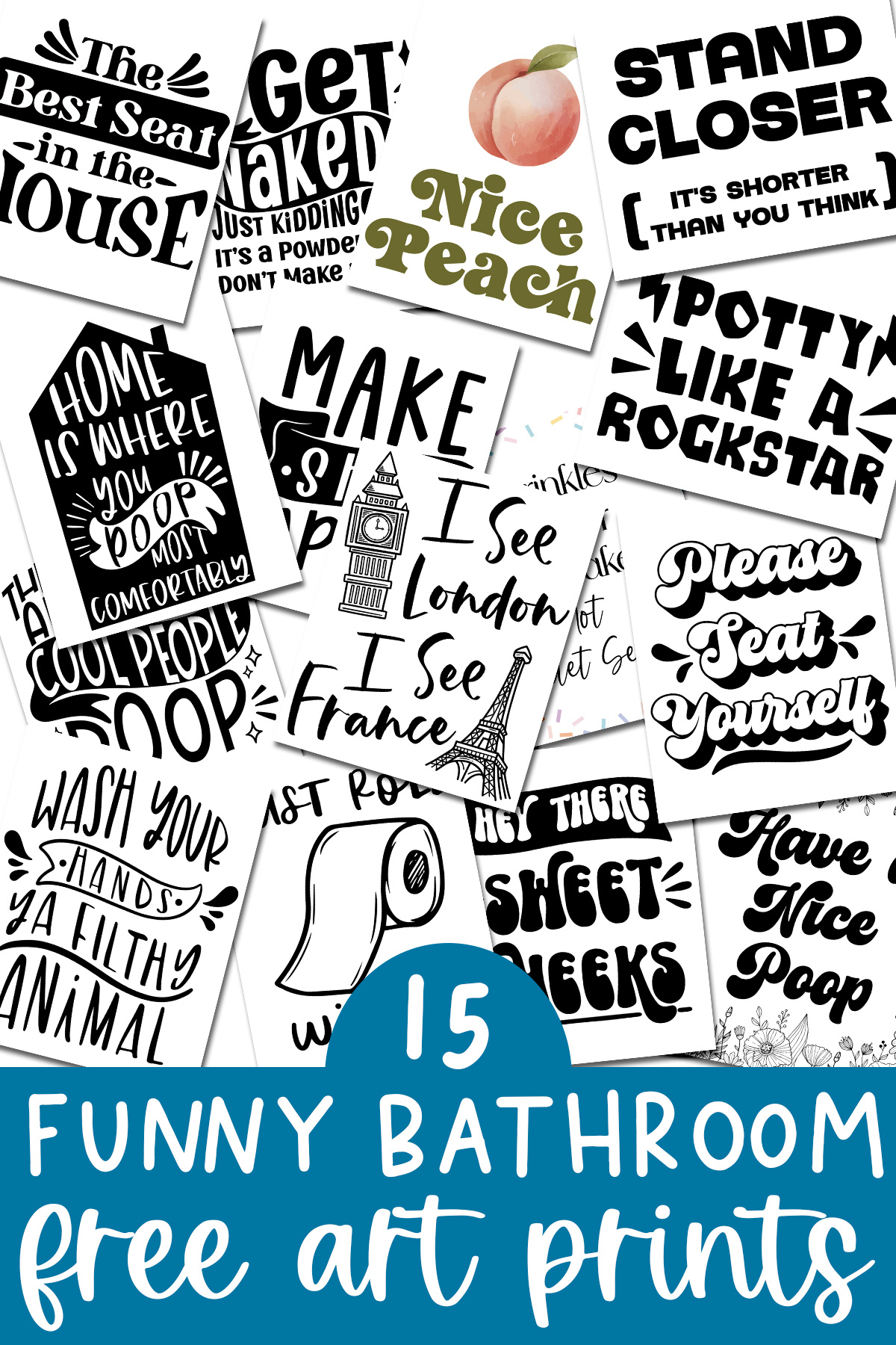 Free Funny Printable Bathroom Signs: 15 Wall Art Options pertaining to Free Printable Bathroom Signs