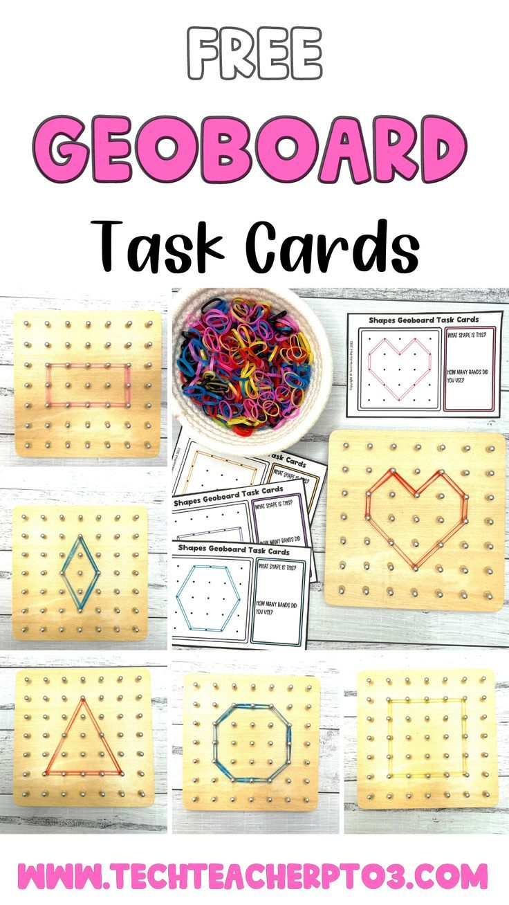 Free Geoboard Task Cards intended for Free Printable Kindergarten Task Cards