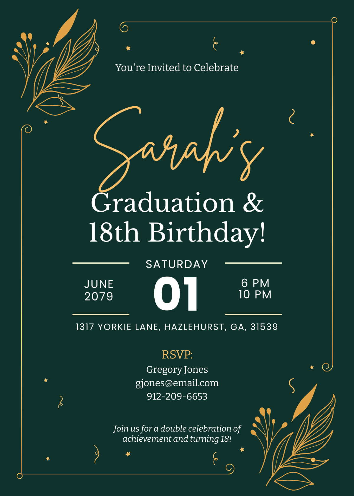 Free Graduation 18Th Birthday Invitation Template To Edit Online for Free Printable Graduation Invitations 2018