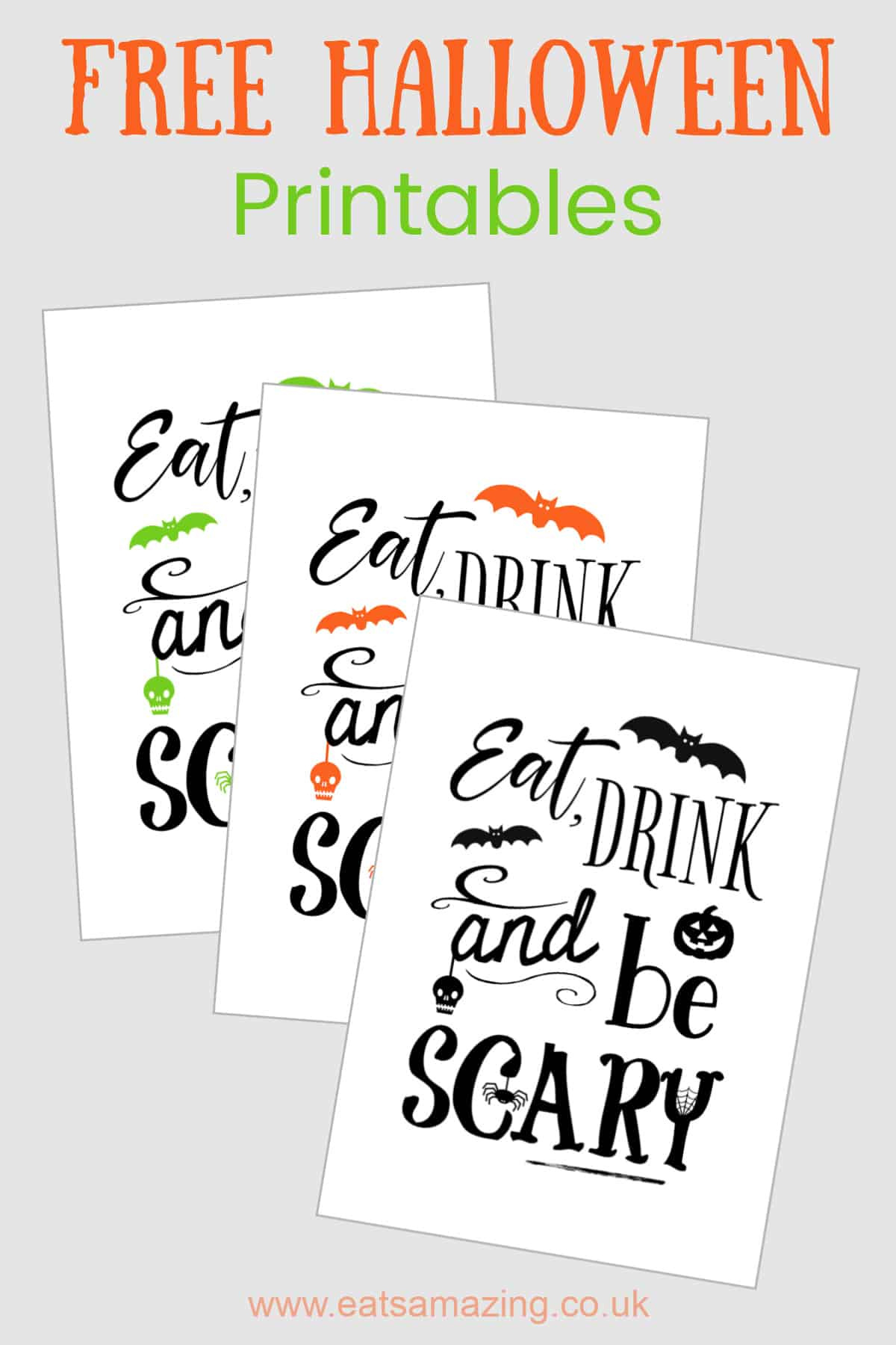 Free Halloween Printable - Eat Drink And Be Scary! - Eats Amazing. within Eat Drink And Be Scary Free Printable