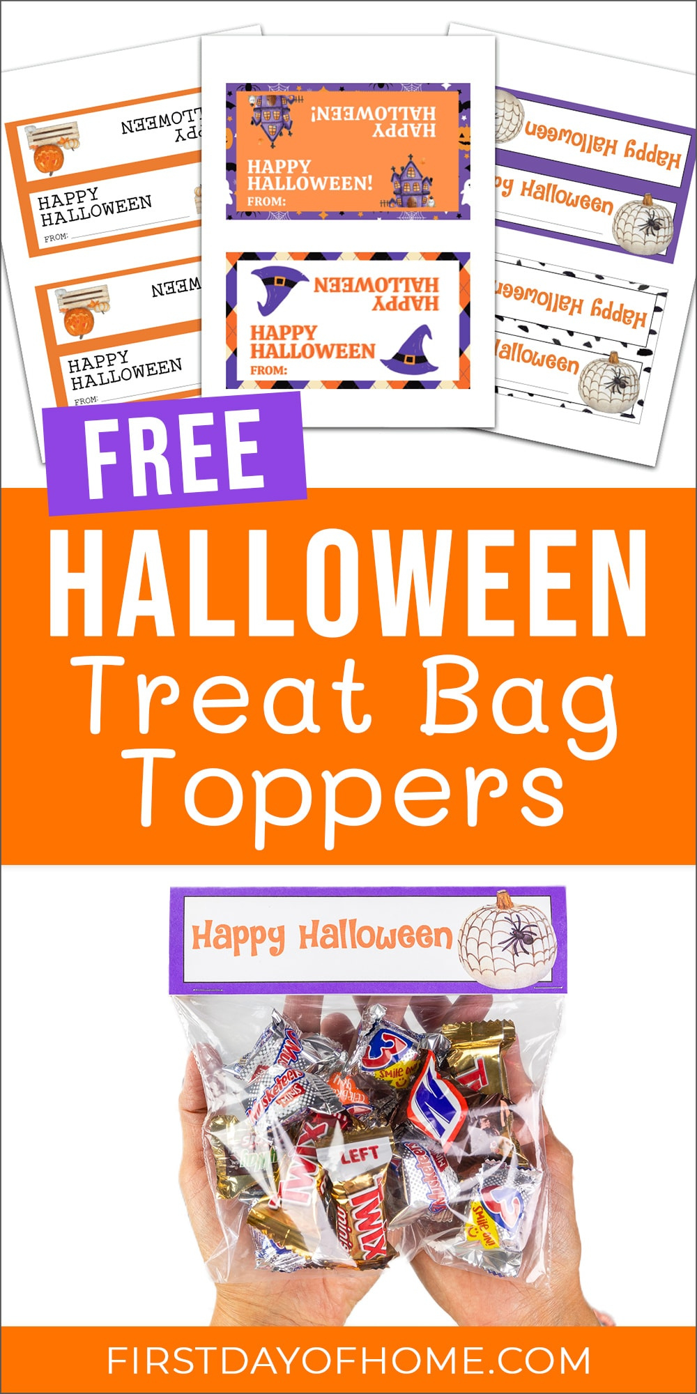 Free Halloween Treat Bag Toppers | First Day Of Home in Free Printable Bag Toppers