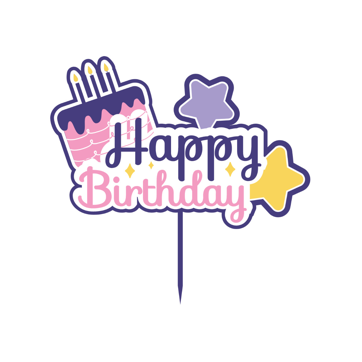 Free Happy Birthday Cake Topper Clipart Template To Edit Online inside Free Printable Happy Birthday Cake Topper
