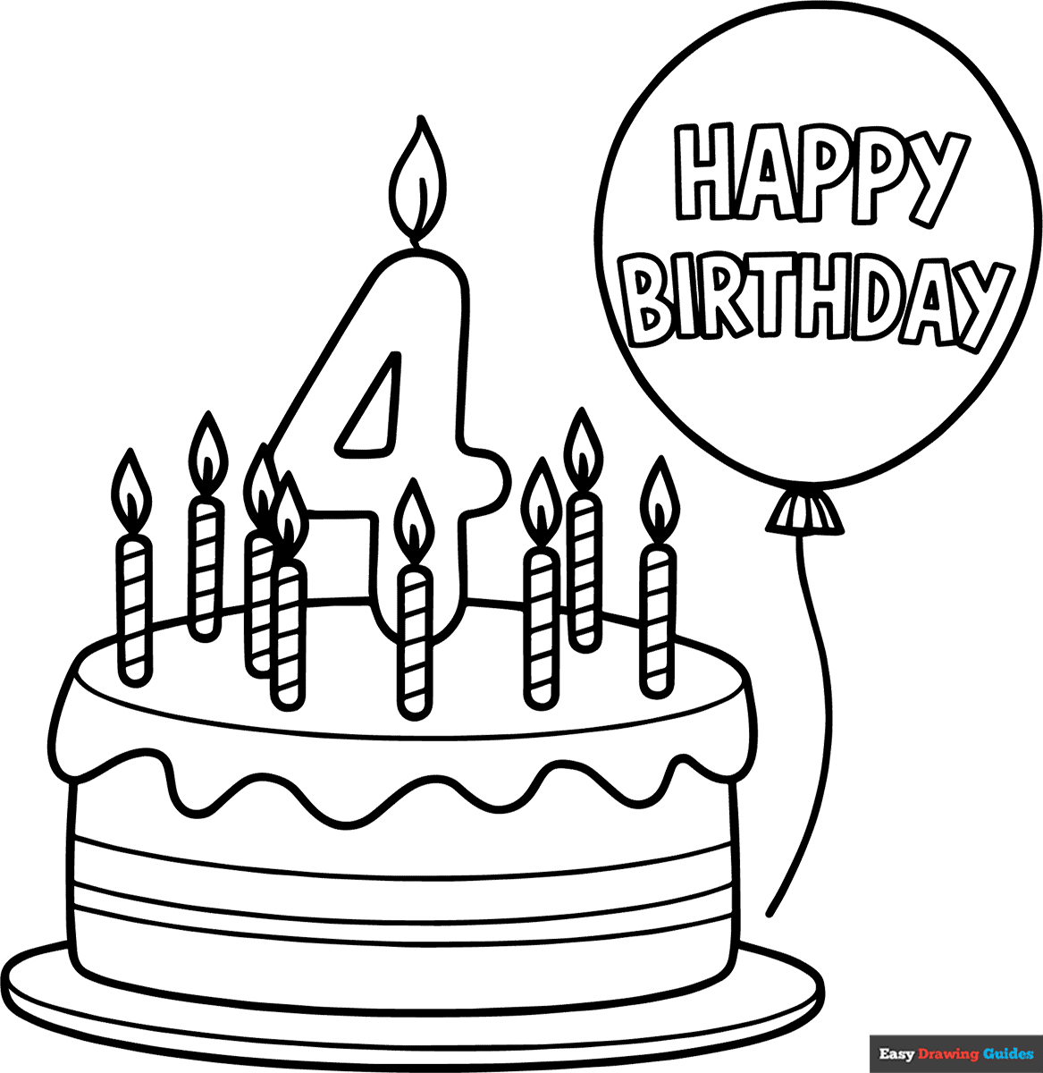 Free Happy Birthday Coloring Pages For Kids - 20 Printable Sheets in Free Printable Pictures Of Birthday Cakes