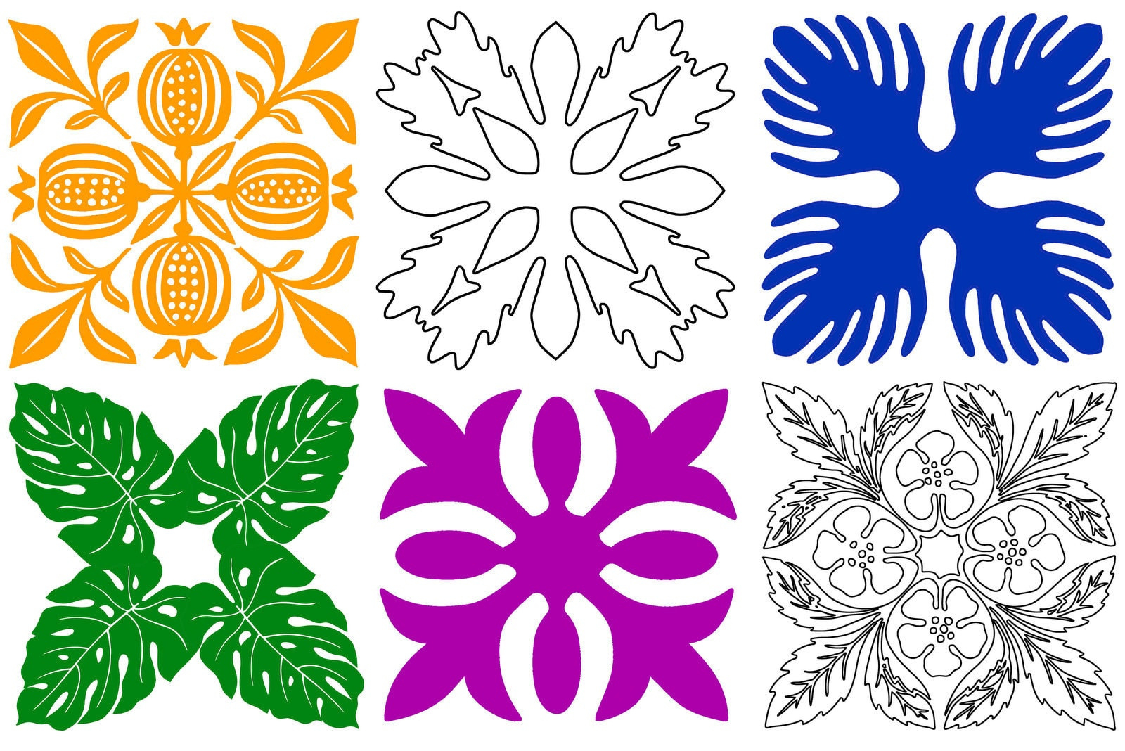 Free Hawaiian Quilt Patterns To Applique Or Stencil, At intended for Free Printable Hawaiian Quilt Patterns
