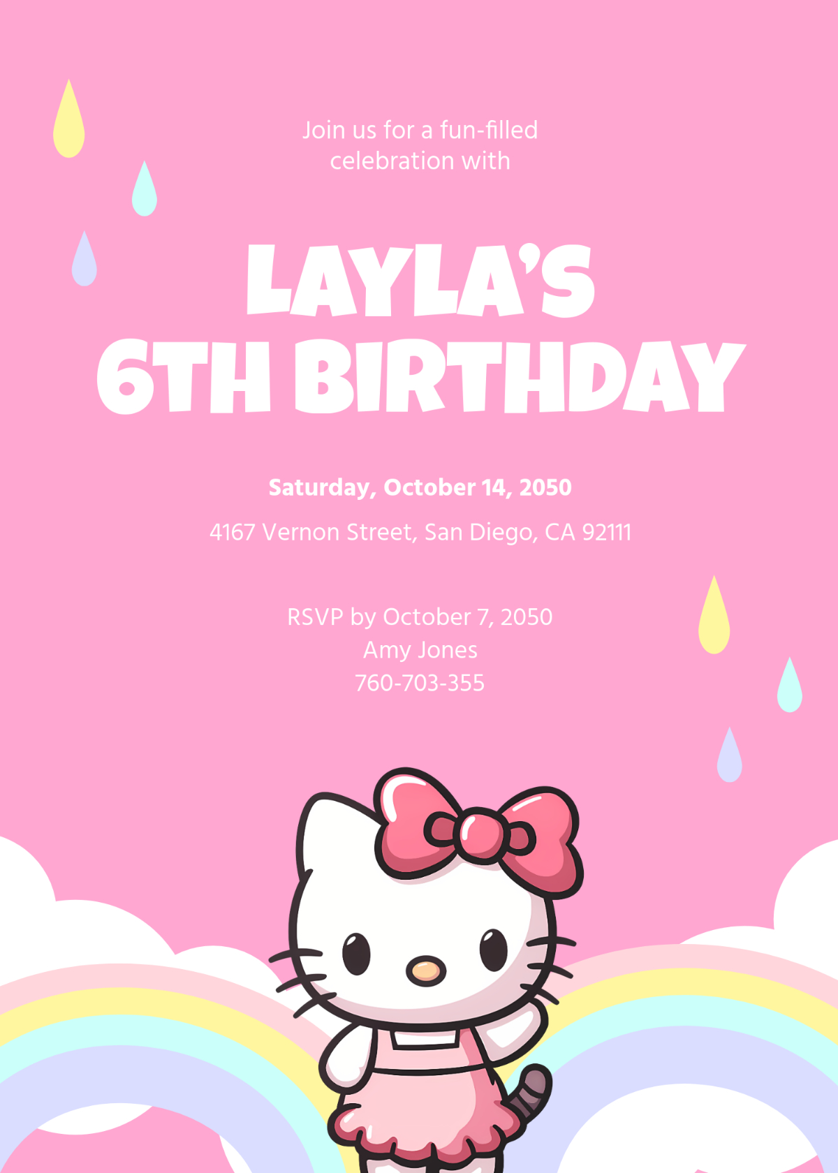 Free Hello Kitty Invitation Template To Edit Online inside Hello Kitty Free Printable Invitations For Birthday