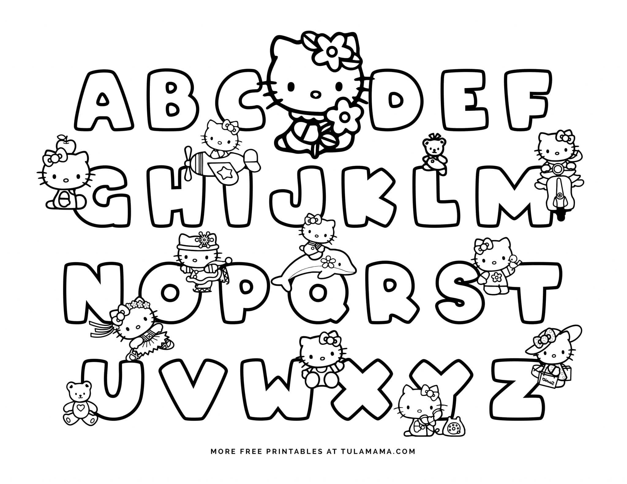Free Hello Kitty Printables And Abc Coloring Pages - Tulamama pertaining to Free Printable Hello Kitty Alphabet Letters