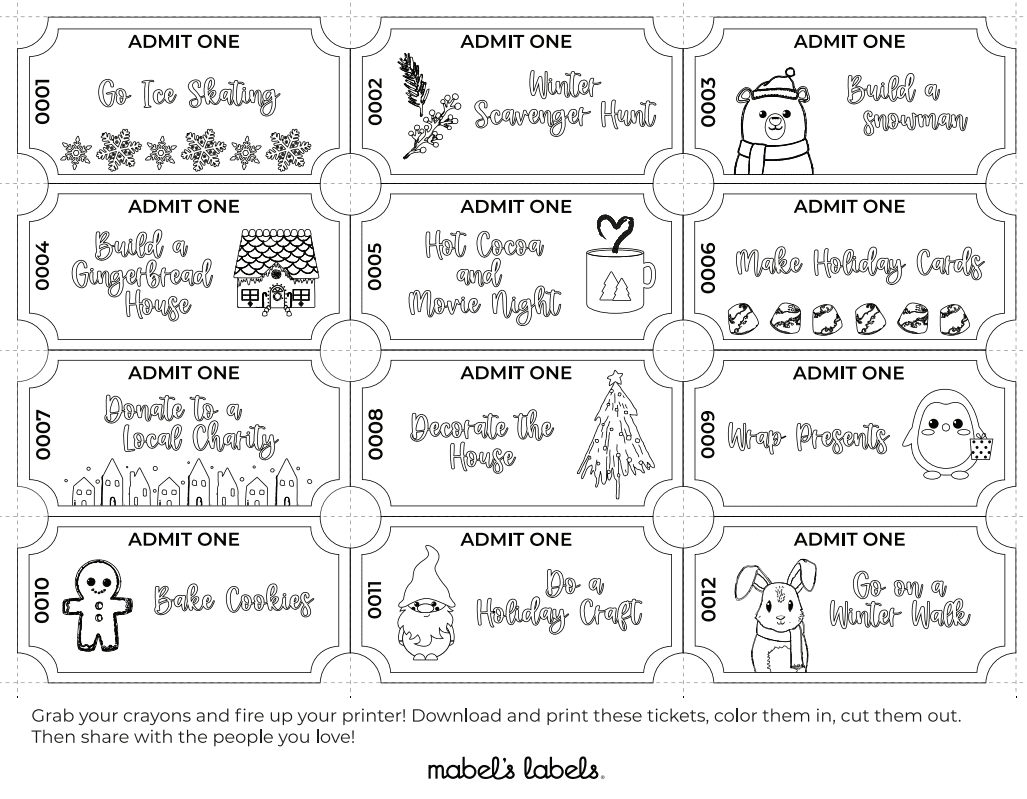 Free Holiday Printables For Kids with Free Holiday Printables