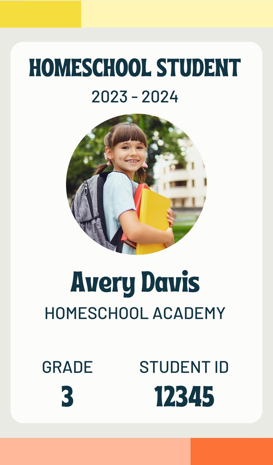 Free Homeschool Id Card Templates To Edit And Print | Canva intended for Free Printable Child Identification Card