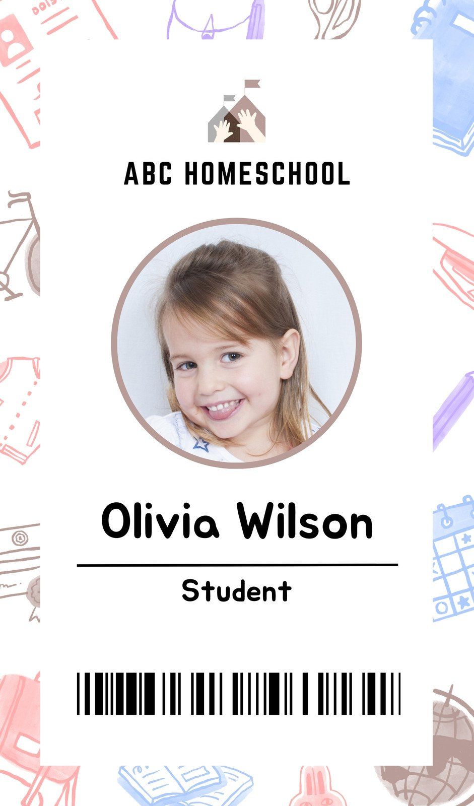 Free Homeschool Id Card Templates To Edit And Print | Canva regarding Free Printable Child Identification Card
