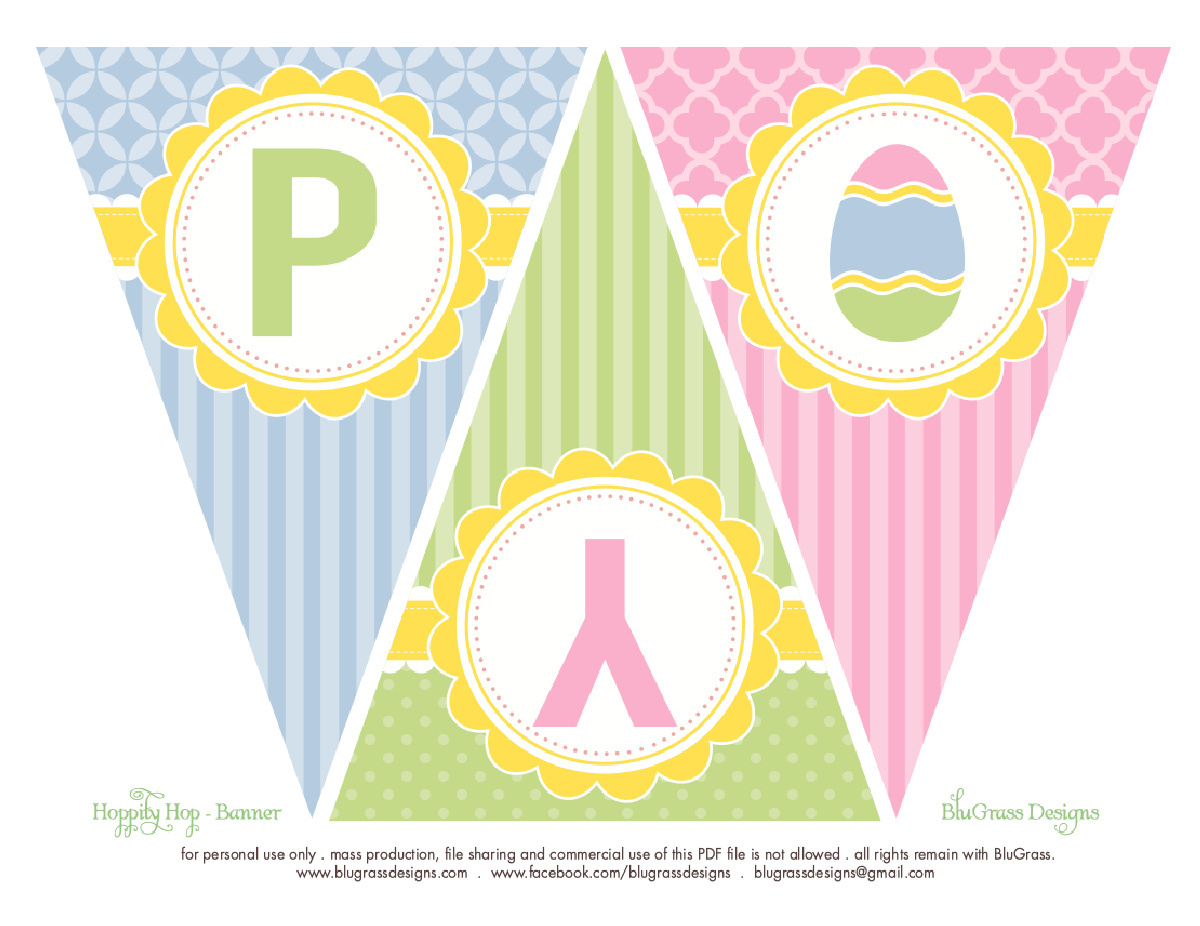 Free Hoppity Hop Easter Party Printables | Catch My Party within Free Printable Easter Bunting