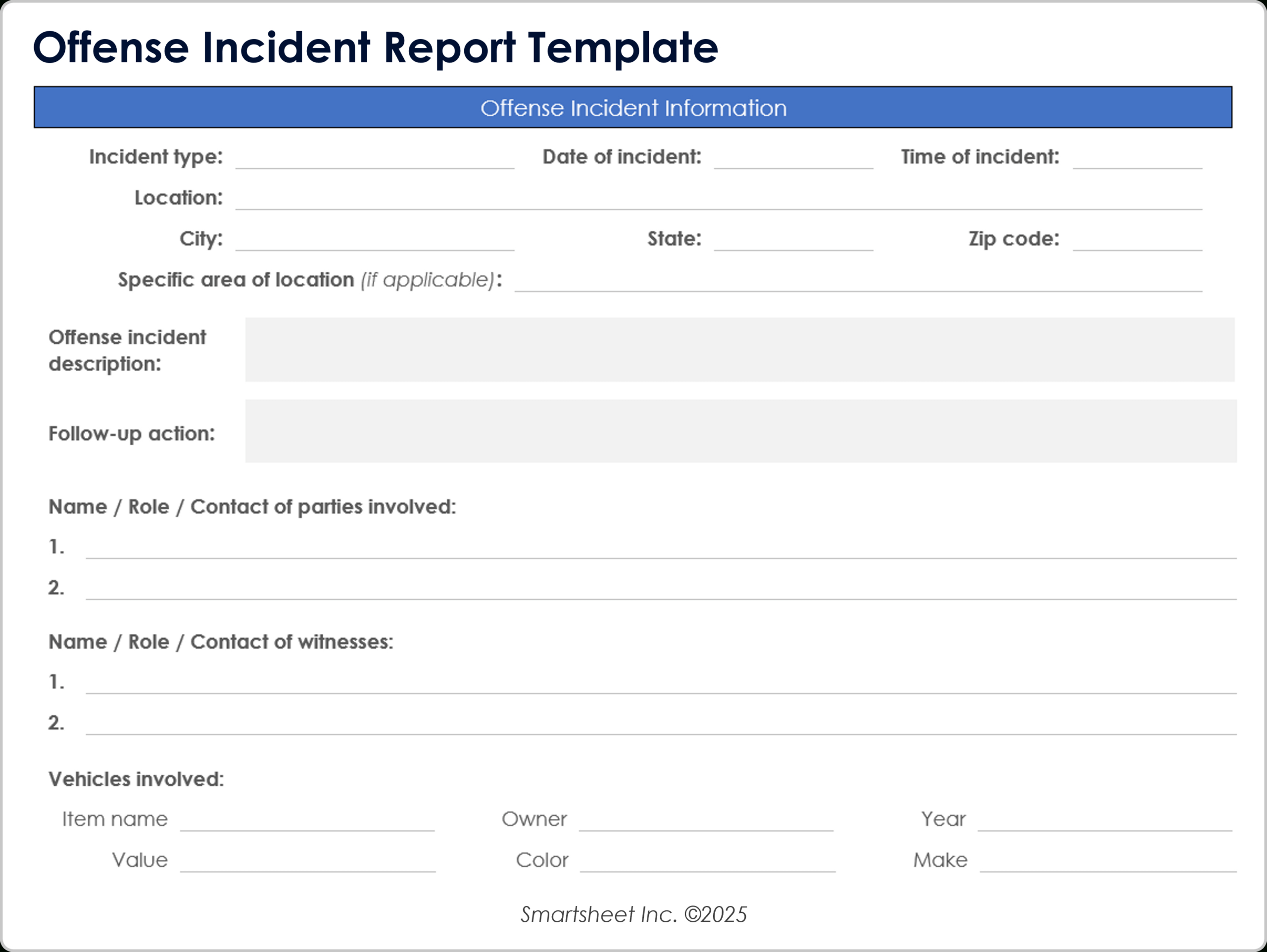Free Incident Report Templates: All Formats, All Types regarding Free Printable Incident Report Form