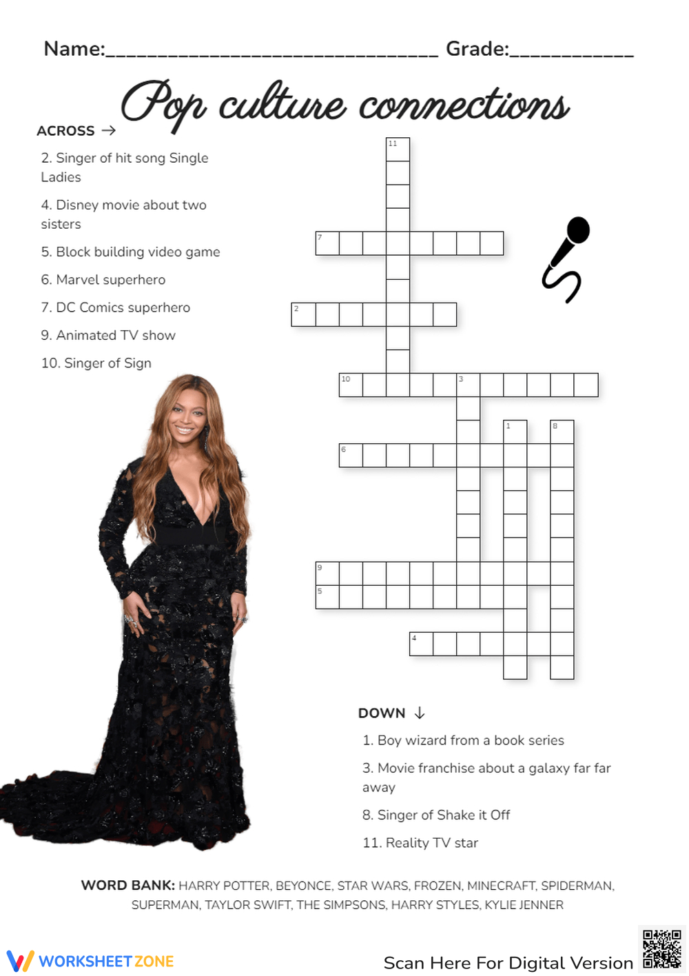 Free Interesting Pop Culture Crossword Puzzles For Everyone with Pop Culture Crossword Printable Free
