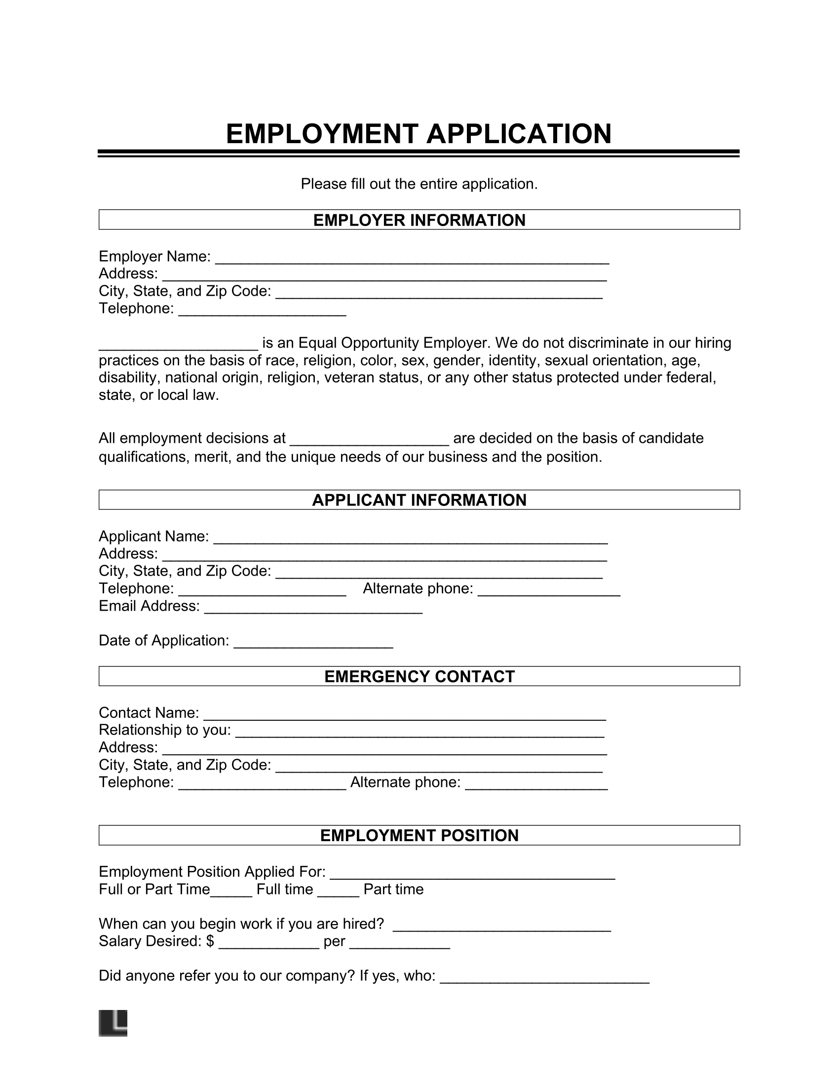 Free Job Application Template | Pdf &amp;amp; Word with regard to Free Legal Forms Online Printable