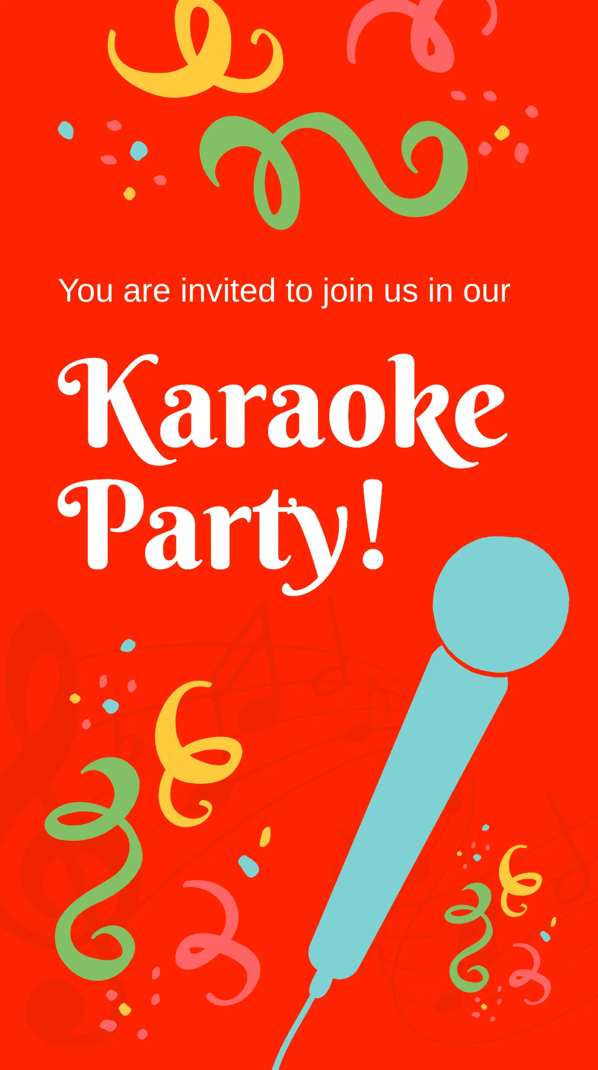 Free Karaoke Invitation Templates, Editable And Printable intended for Free Printable Karaoke Party Invitations