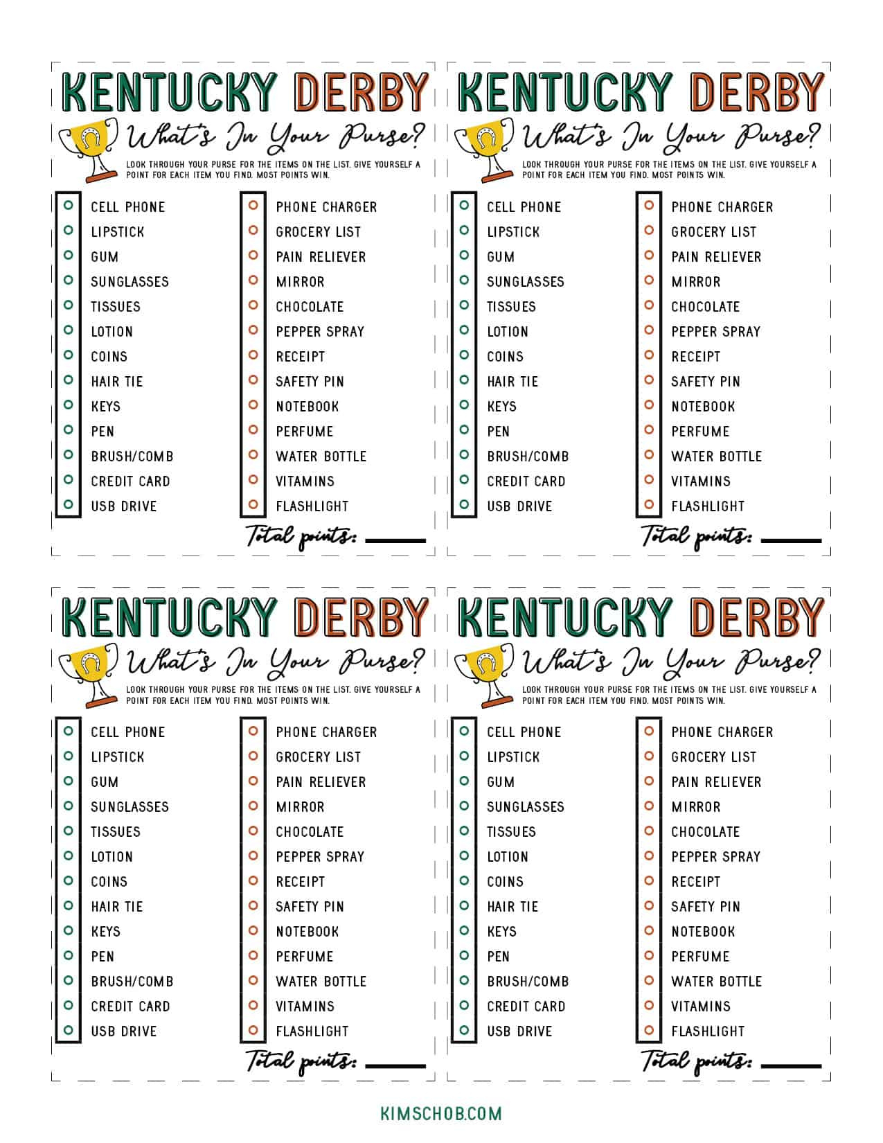 Free Kentucky Derby Printable Games - Kim Schob in Free Kentucky Derby Printables