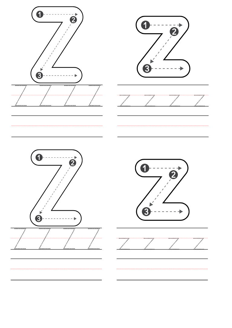 Free Kindergarten Letter Z Worksheets Printable Pdf in Letter Z Worksheets Free Printable