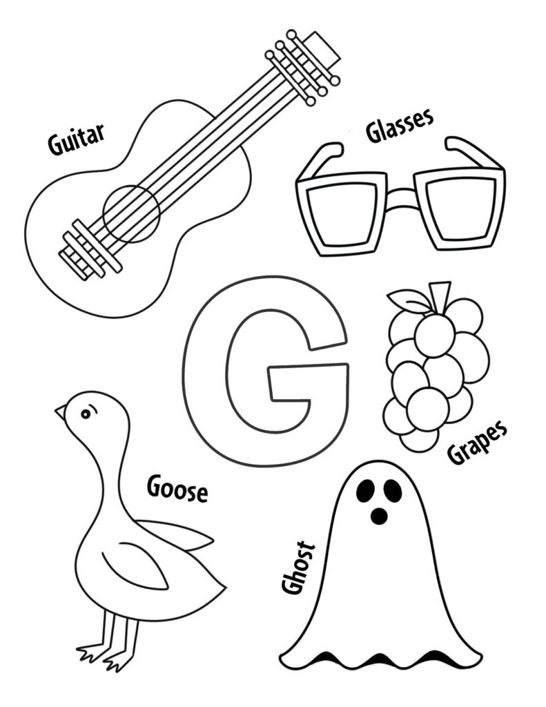 Free Letter G Worksheets For Preschool! ⋆ The Hollydog Blog regarding Free Printable Letter G Coloring Pages