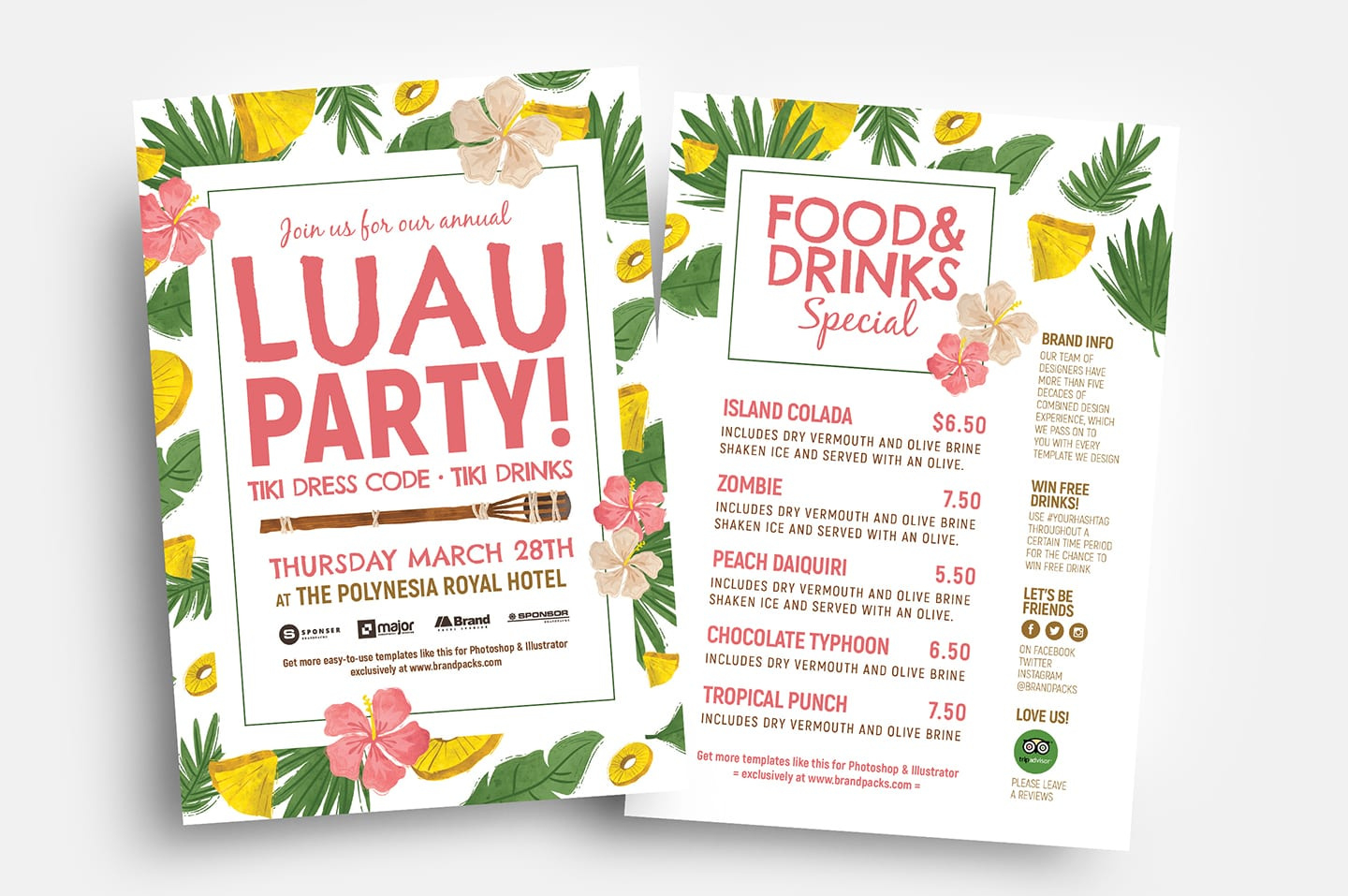 Free Luau Party Flyer Templates - Psd, Ai &amp;amp; Vector - Brandpacks for Free Printable Luau Flyers