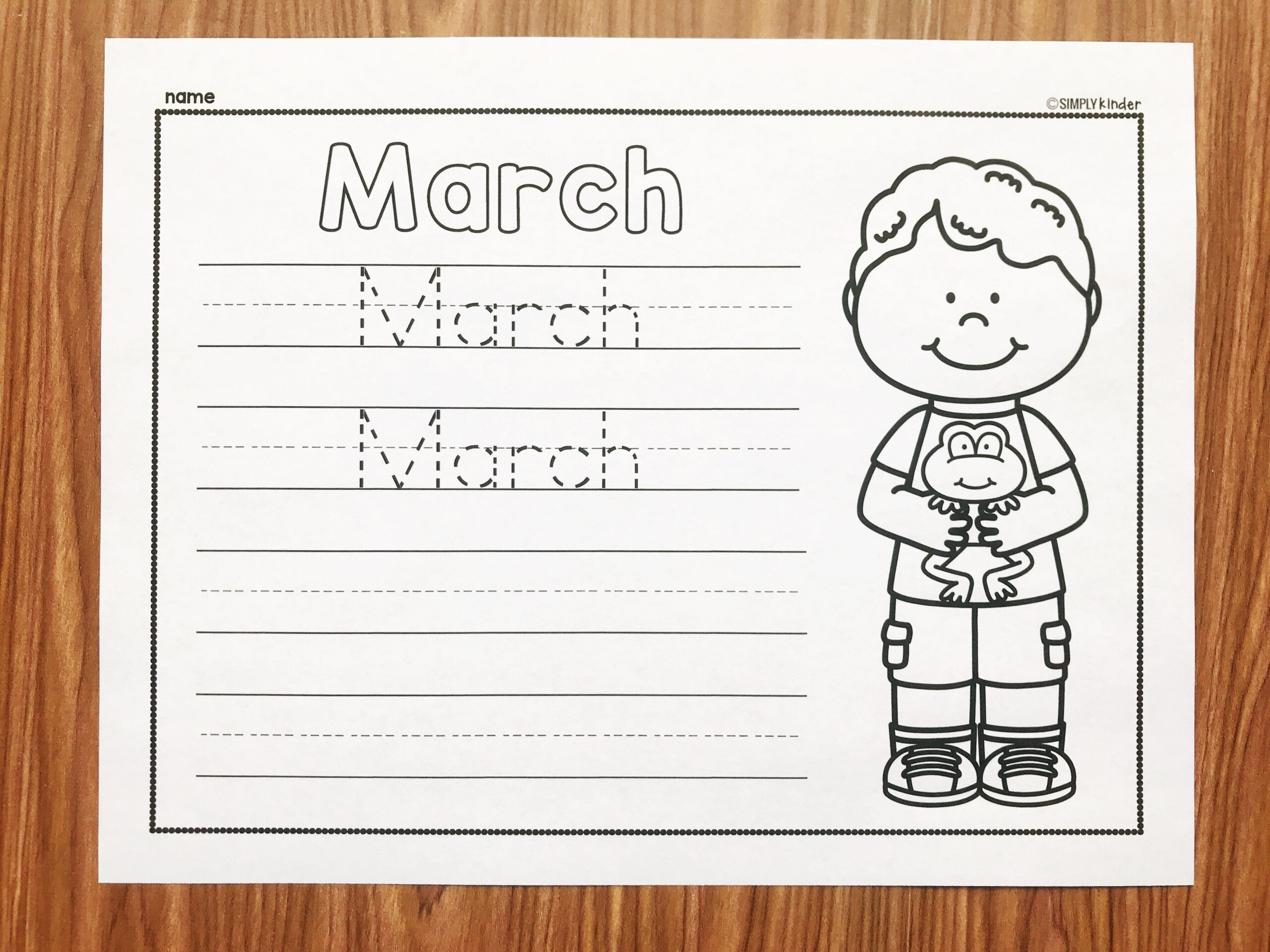 Free March Printable - Simply Kinder throughout Free Printable March Activities