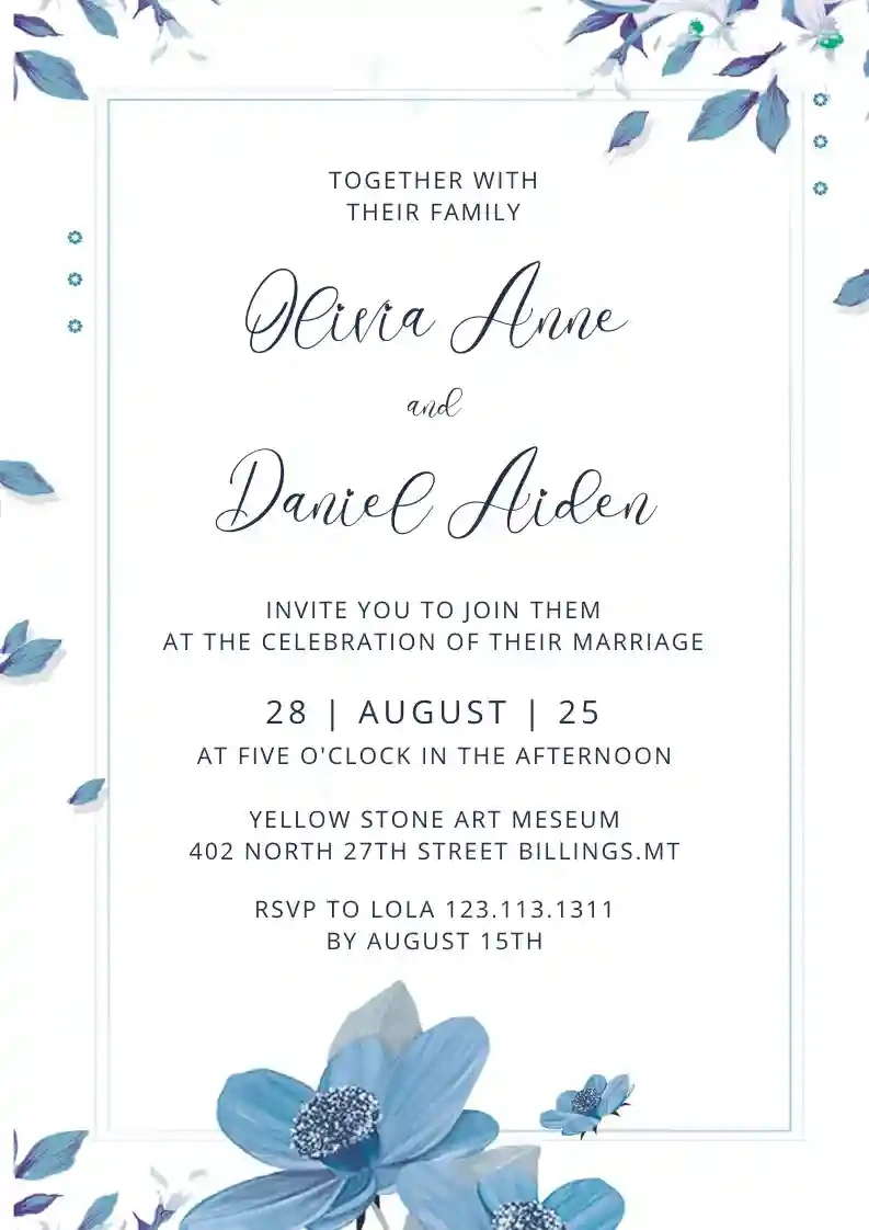 Free Marriage Invitation Templates Free Download Green Wreath pertaining to Greetings Island Free Printable Invitations