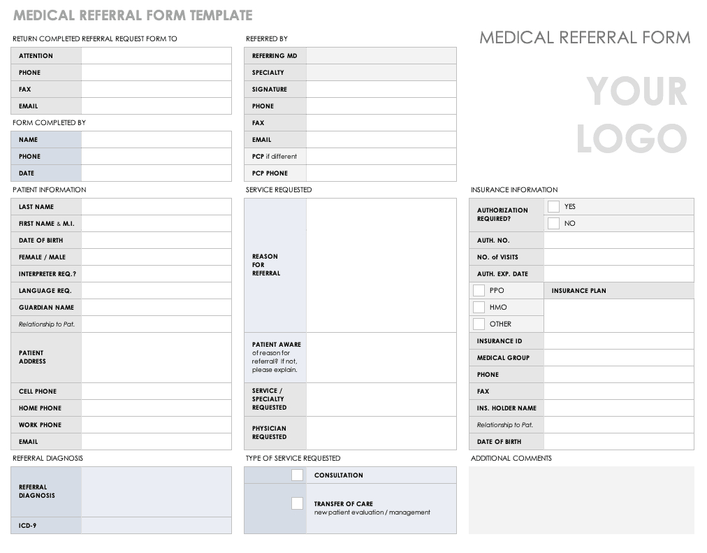 Free Medical Form Templates | Smartsheet pertaining to Free Printable Medical Forms