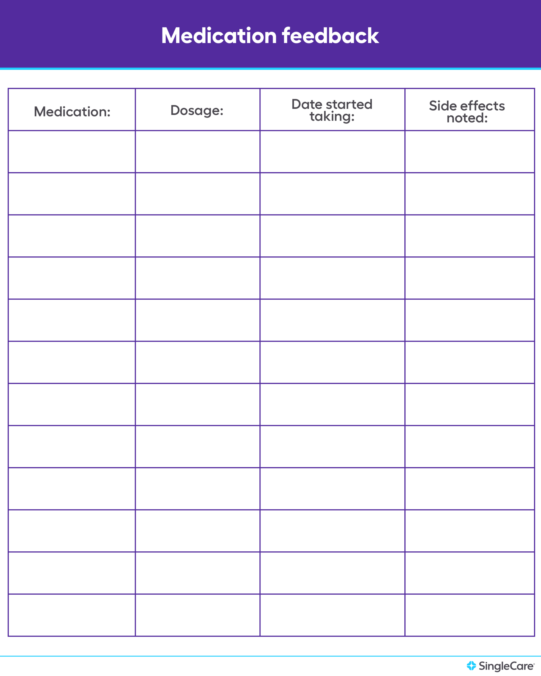 Free Medication List Templates For Patients And Caregivers within Medication Chart Printable Free