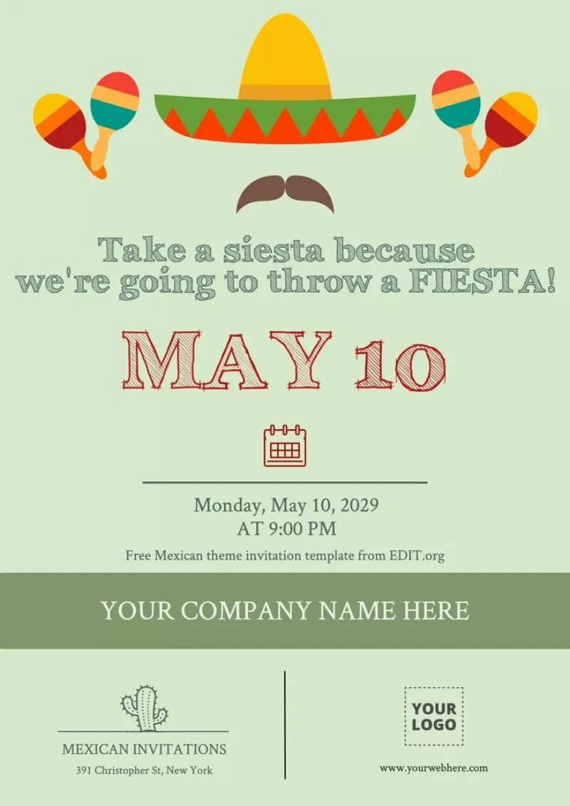 Free Mexican Theme Invitations in Free Printable Mexican Fiesta Invitation Templates