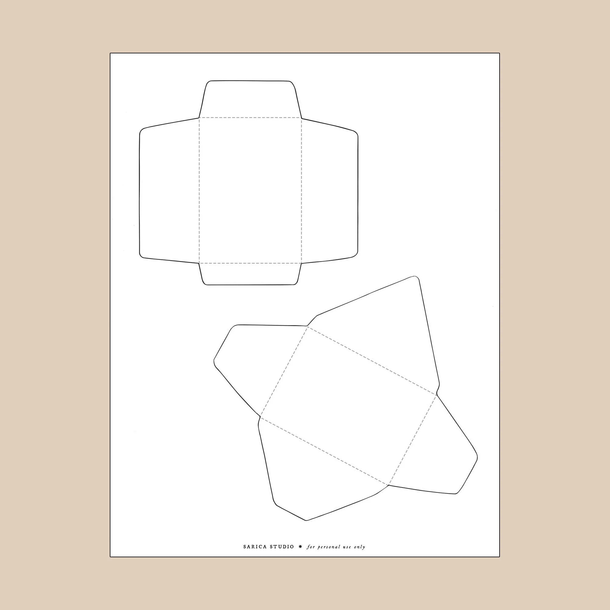 Free Mini Envelope Template Printable — Sarica Studio in Free Printable Envelope Templates