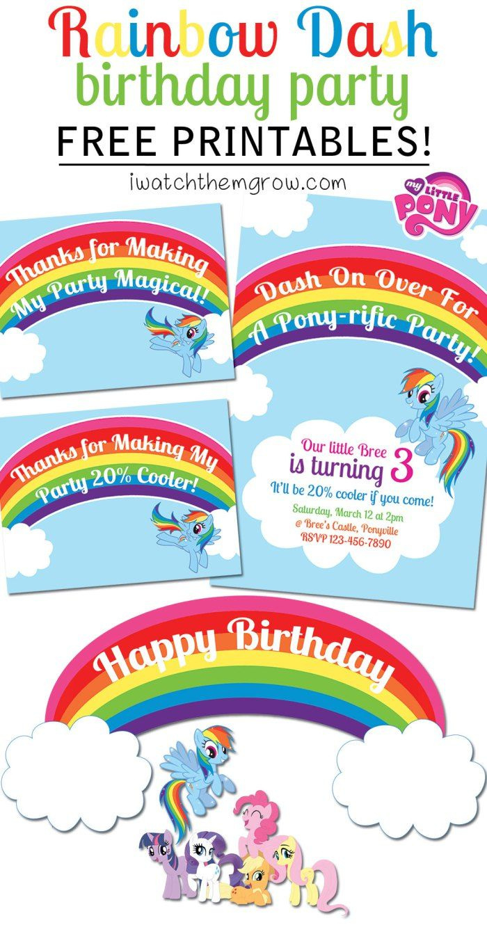 Free Mlp Rainbow Dash Birthday Party Printables in Free My Little Pony Party Printables