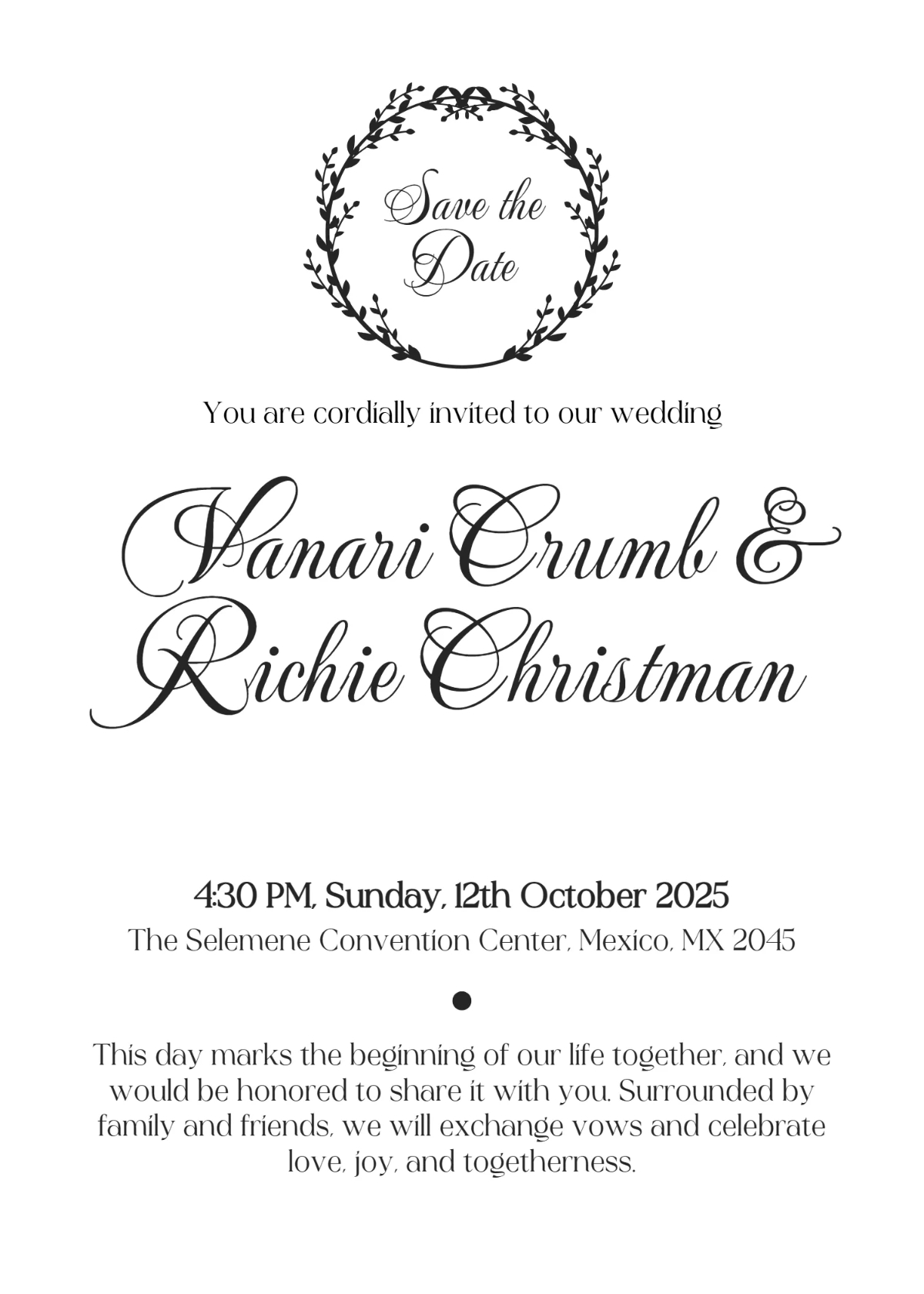 Free Monogram Wedding Invitation Template To Edit Online regarding Free Printable Monogram Wedding Invitation Templates
