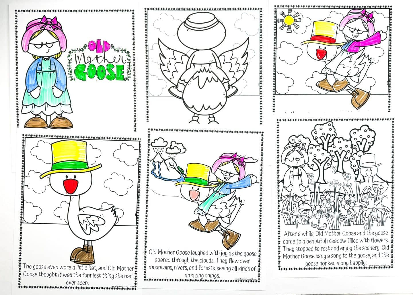 Free Mother Goose Coloring Page | Nursery Rhyme Fun for Free Printable Mother Goose Nursery Rhymes