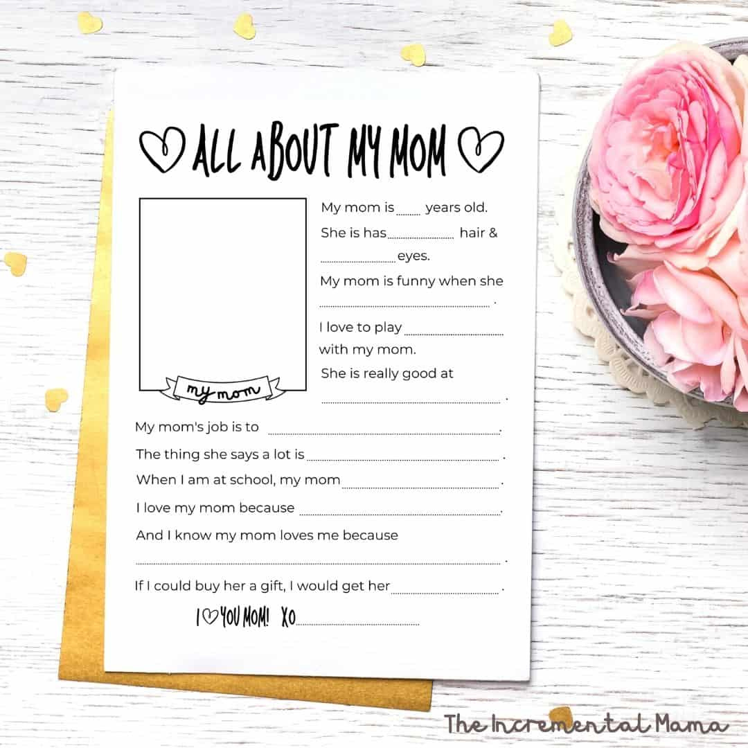Free Mothers Day Questionnaire Printable Gift For Mom - Worksheets in Free Printable Mother'S Day Questionnaire