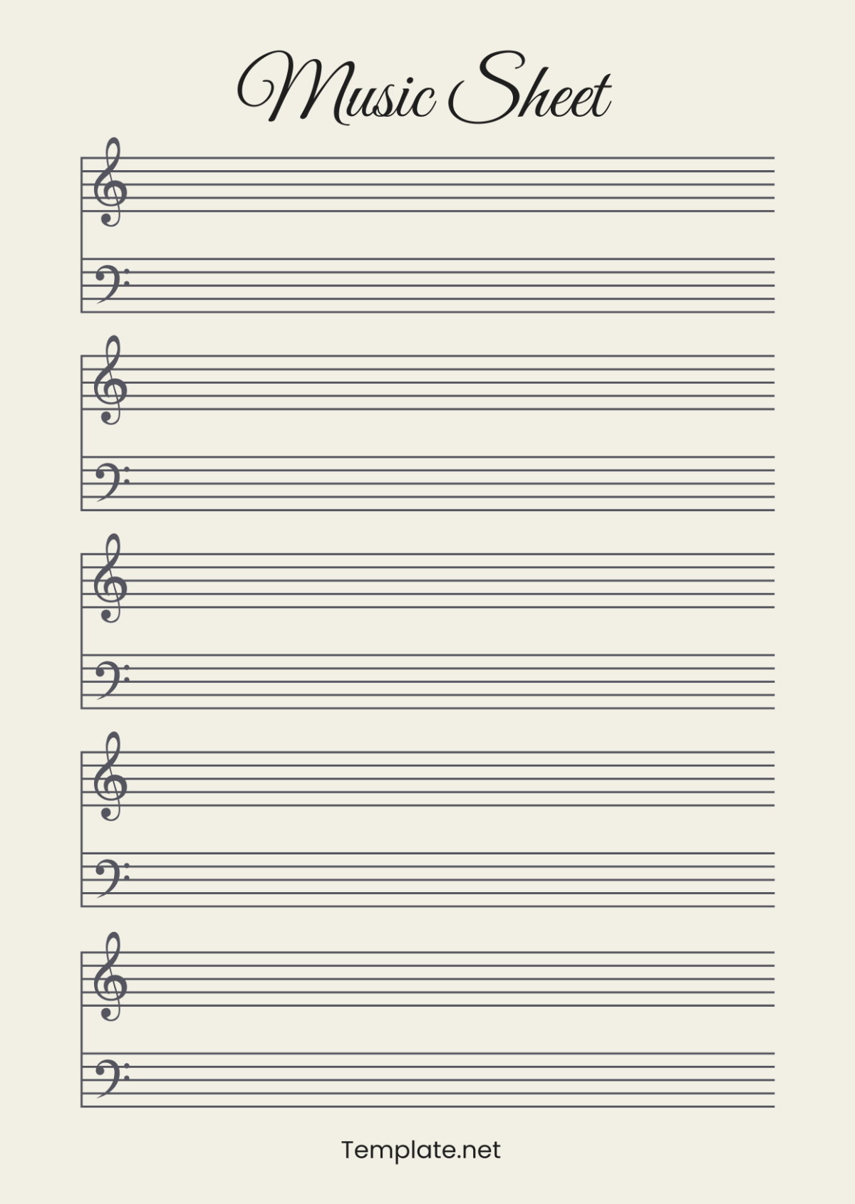 Free Music Sheet Template To Edit Online within Sheet Music Online Free Printable