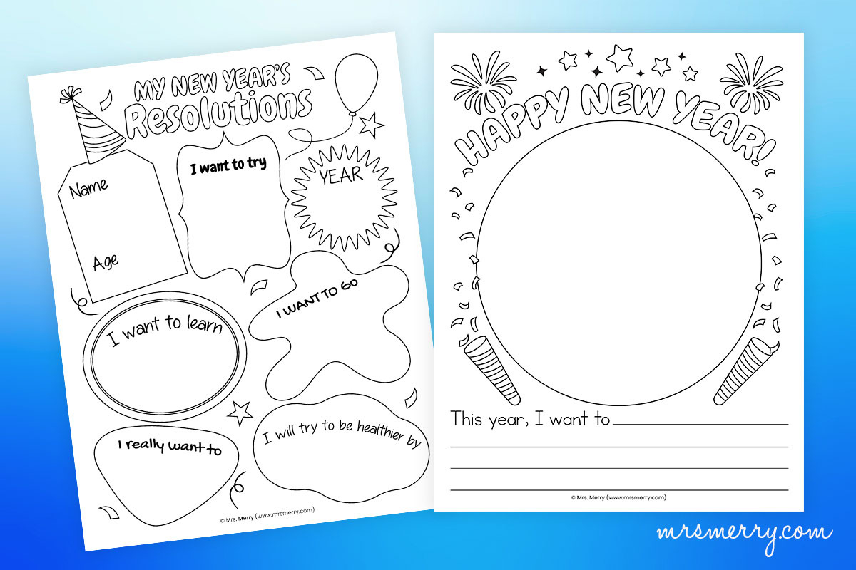 Free New Years Resolutions Worksheets For Kids Printable | Mrs intended for Free New Year's Resolution Printables