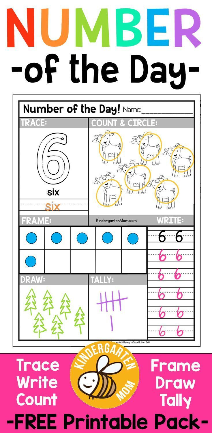 Free Number Of The Day Worksheets - Kindergarten Mom inside Free Printable Number Of The Day Worksheets