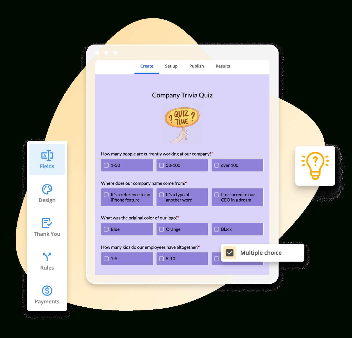 Free Online Quiz Maker | Multiple Choice Quizzes | 123Formbuilder pertaining to Create A Printable Quiz Free
