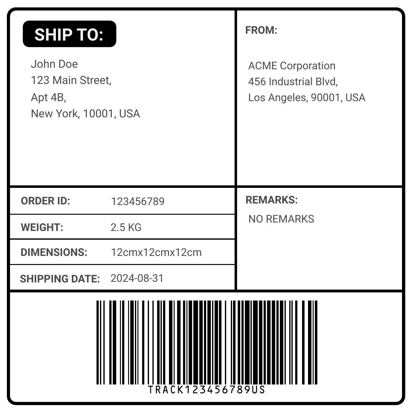 Free Online Shipping Label Maker - Craftmypdf intended for Free Printable Shipping Label Template