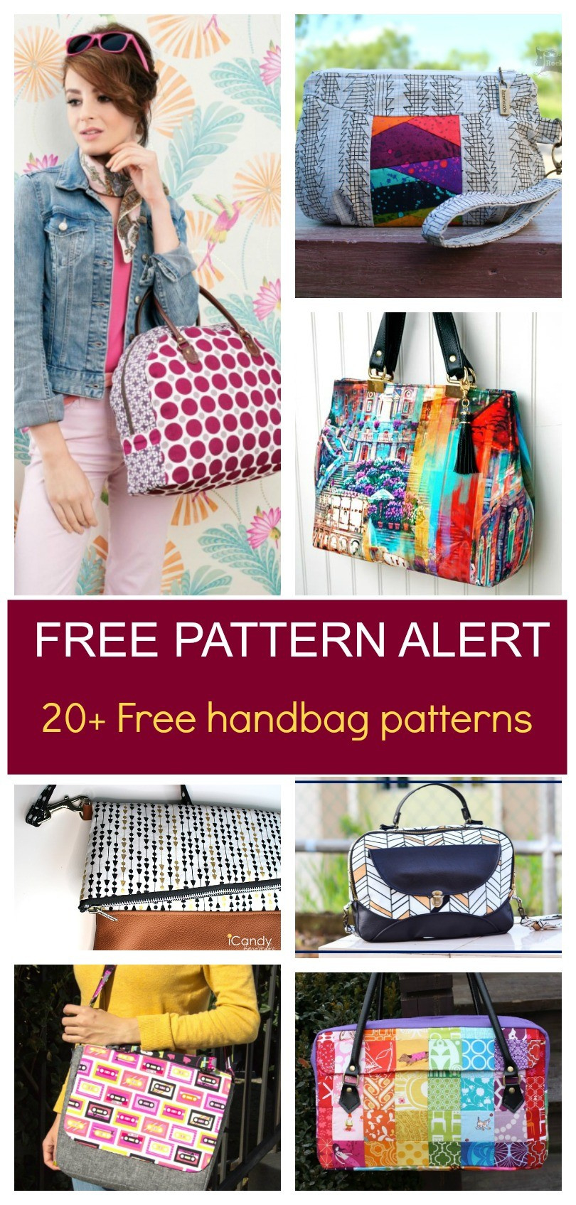 Free Pattern Alert: 20+ Free Handbag Patterns - On The Cutting pertaining to Handbag Patterns Free Printable