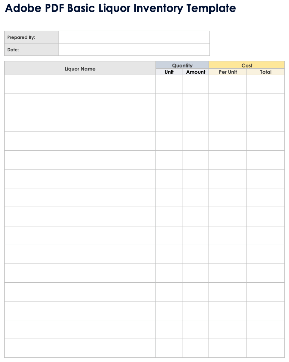 Free Pdf Inventory Sheets &amp;amp; Templates - Editable &amp;amp; Printable pertaining to Free Printable Inventory Sheets