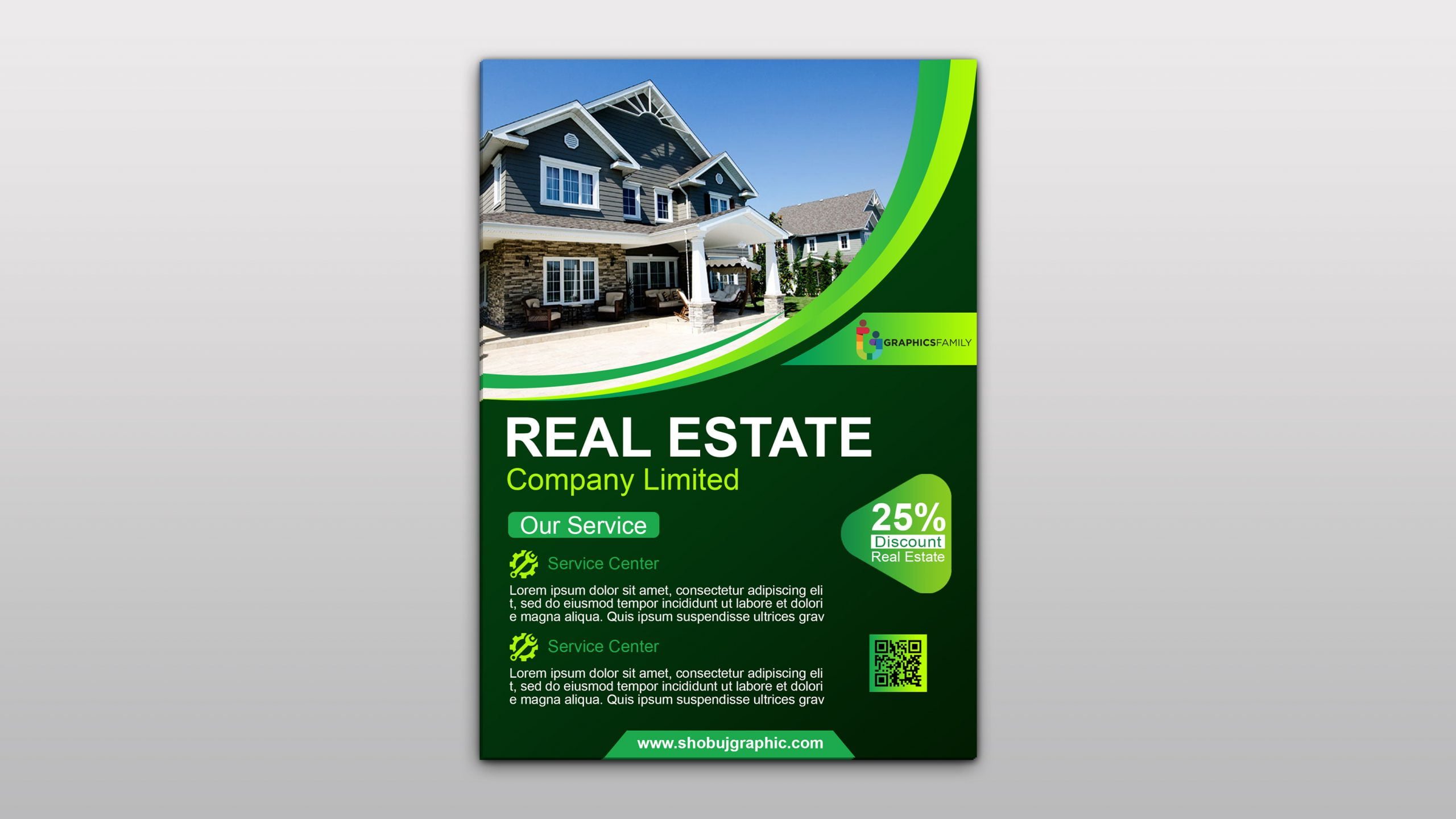 Free Photoshop Real Estate Modern Flyer Template – Graphicsfamily in Free Printable Real Estate Flyer Templates
