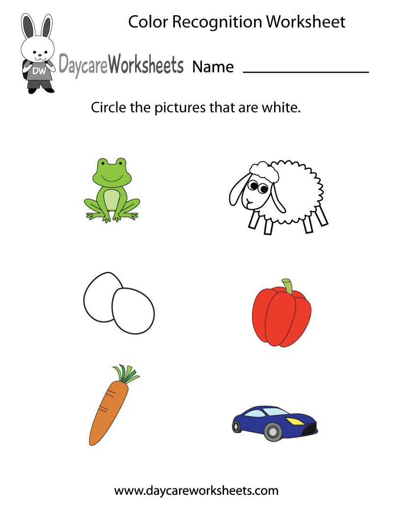 Free Preschool Color Recognition Worksheet intended for Color Recognition Worksheets Free Printable