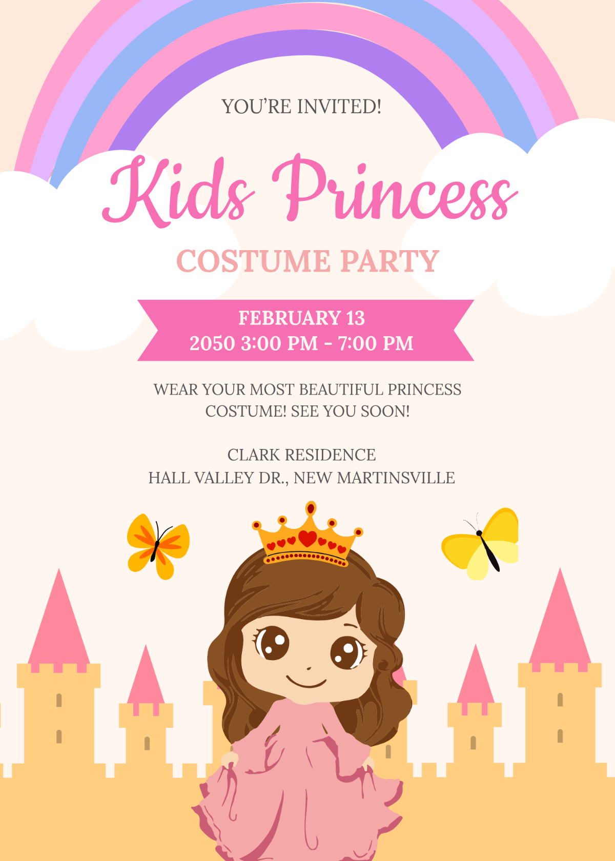 Free Princess Invitation Templates, Editable And Printable with regard to Free Printable Princess Invitation Cards