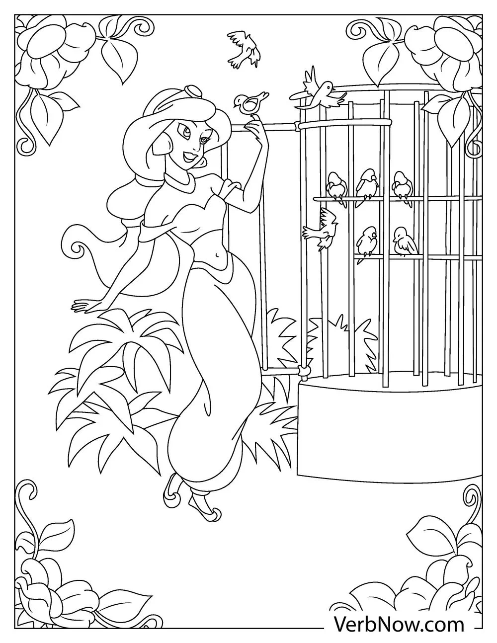 Free Princess Jasmin Coloring Pages For Download (Printable Pdf) throughout Free Printable Princess Jasmine Coloring Pages