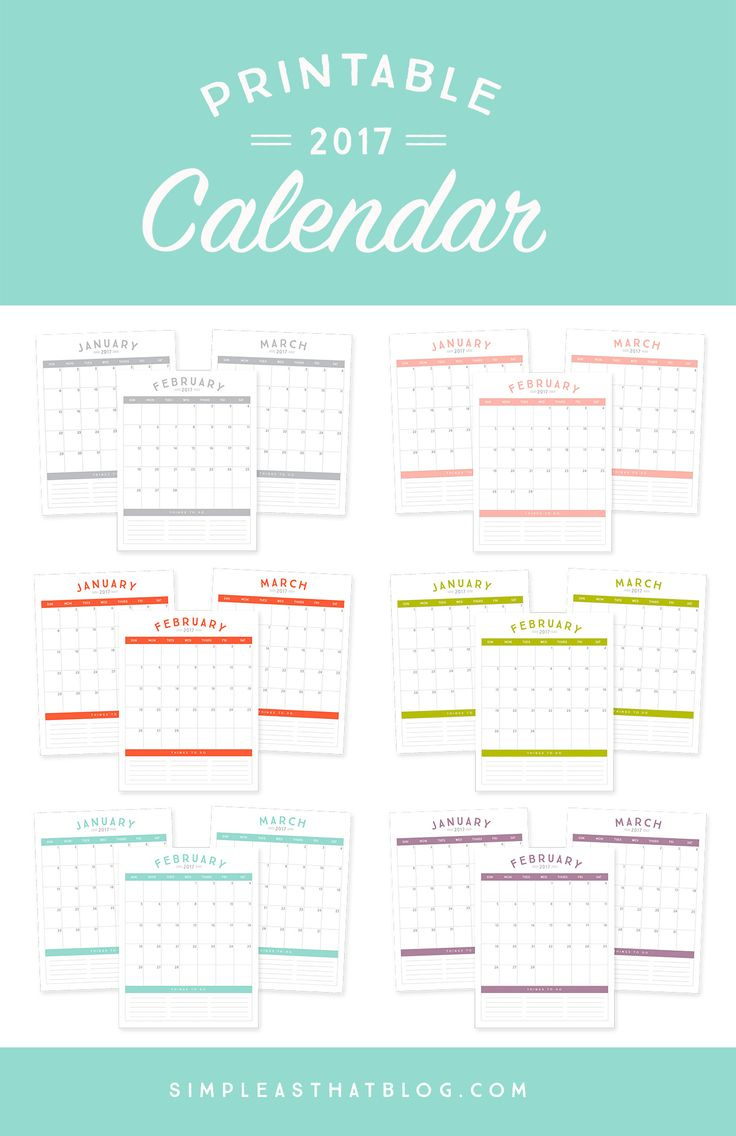 Free Printable 2017 Calendar with Free Printable Agenda 2017