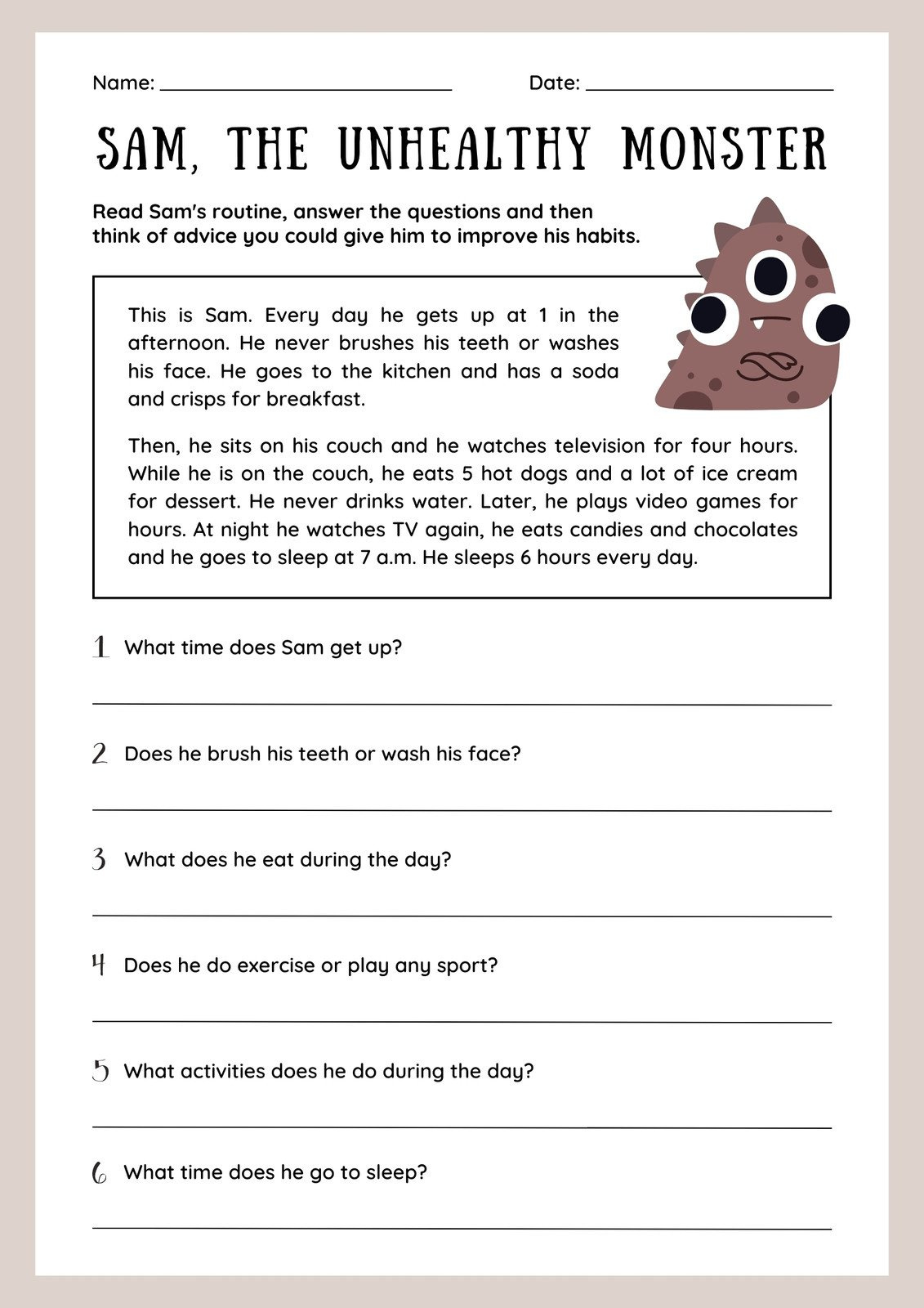 Free Printable 3Rd Grade Reading Worksheet Templates | Canva regarding Free Printable Reading Passages For 3Rd Grade