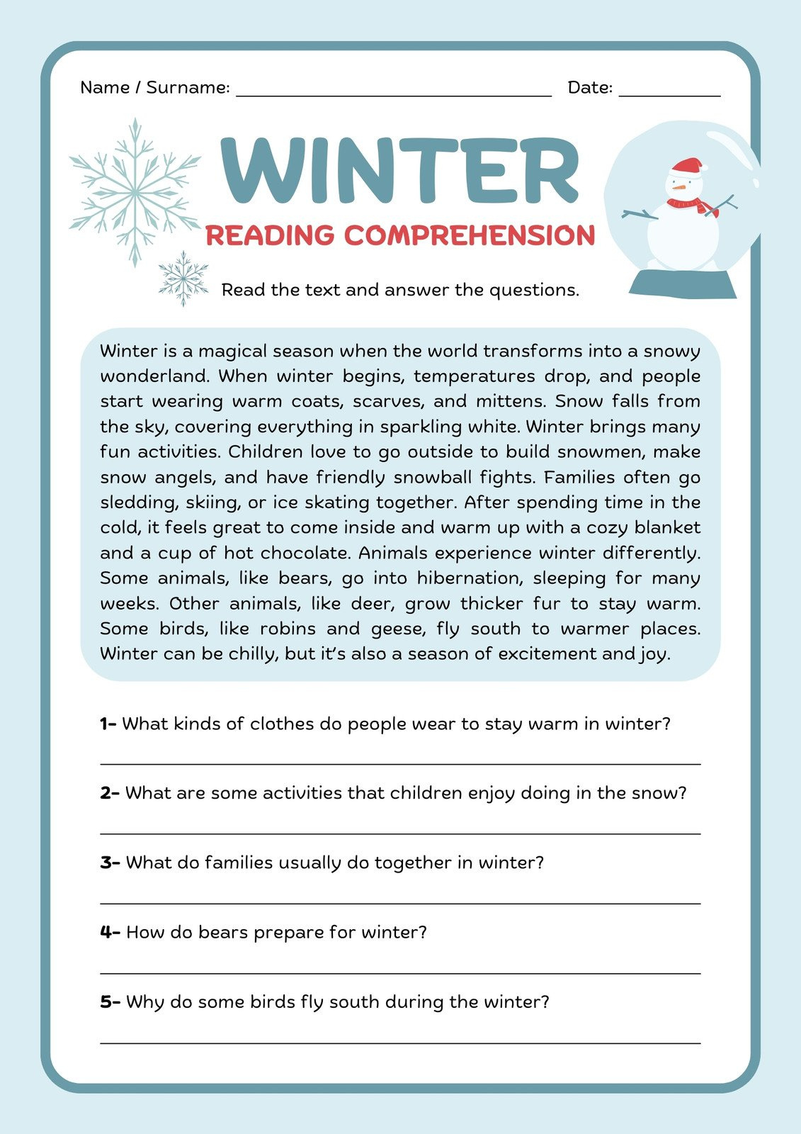 Free Printable 3Rd Grade Reading Worksheet Templates | Canva with Free Printable Reading Passages With Questions