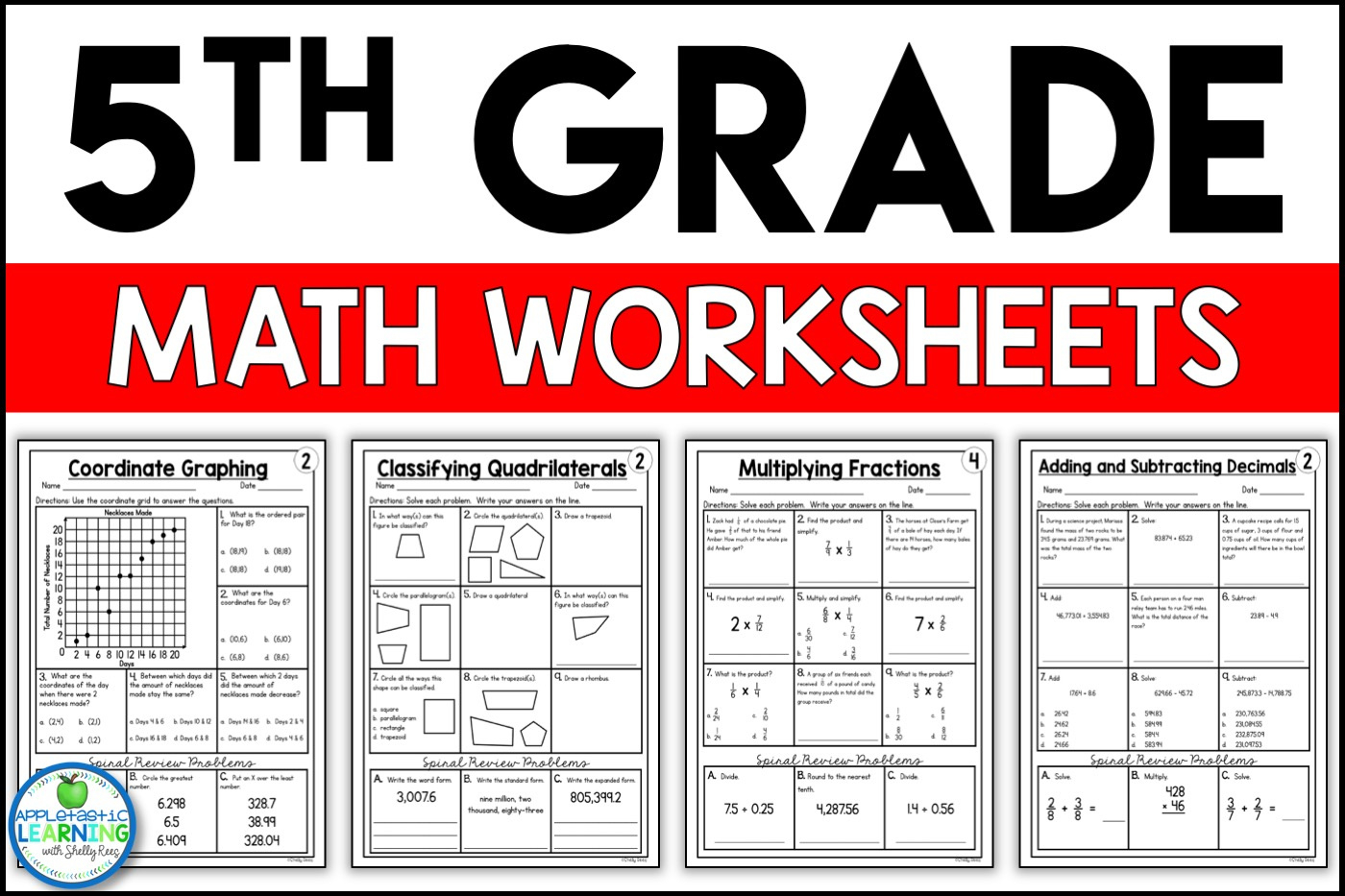 Free Printable 5Th Grade Common Core Math Worksheets - Appletastic with regard to Free Printable 5Th Grade Math Worksheets